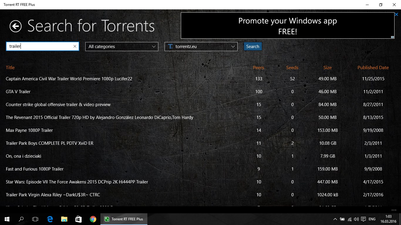 Rt client. Torrents for Windows.