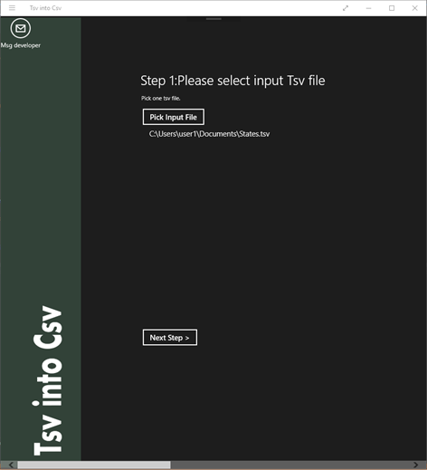 Tsv into Csv file Screenshots 1