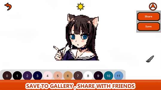 Anime Manga Color by Number - Pixel Art , Sandbox Coloring screenshot 1