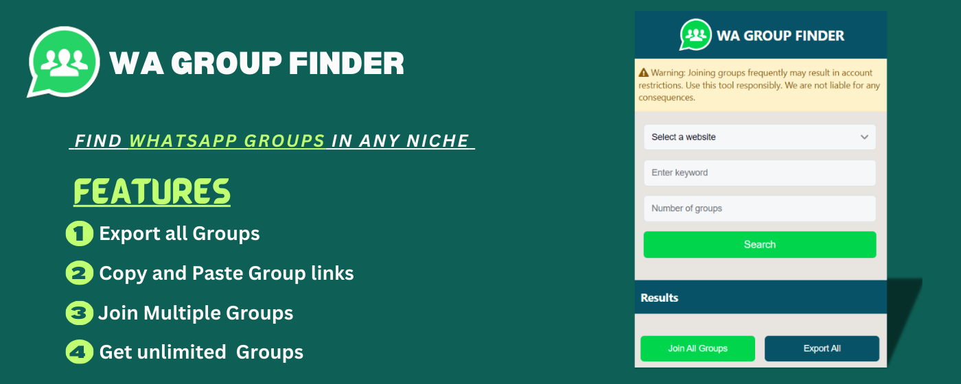 WA Group Finder - Find WhatsApp groups,