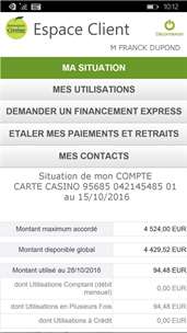 Banque Casino - Mes comptes screenshot 2