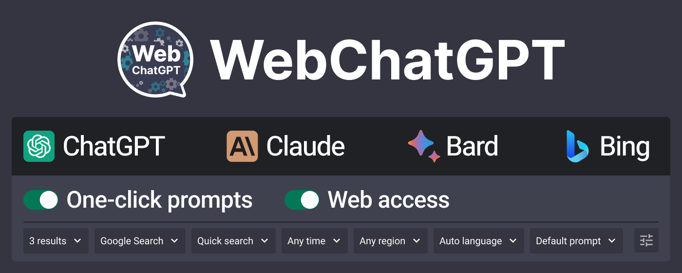 WebChatGPT: ChatGPT with internet access promo image