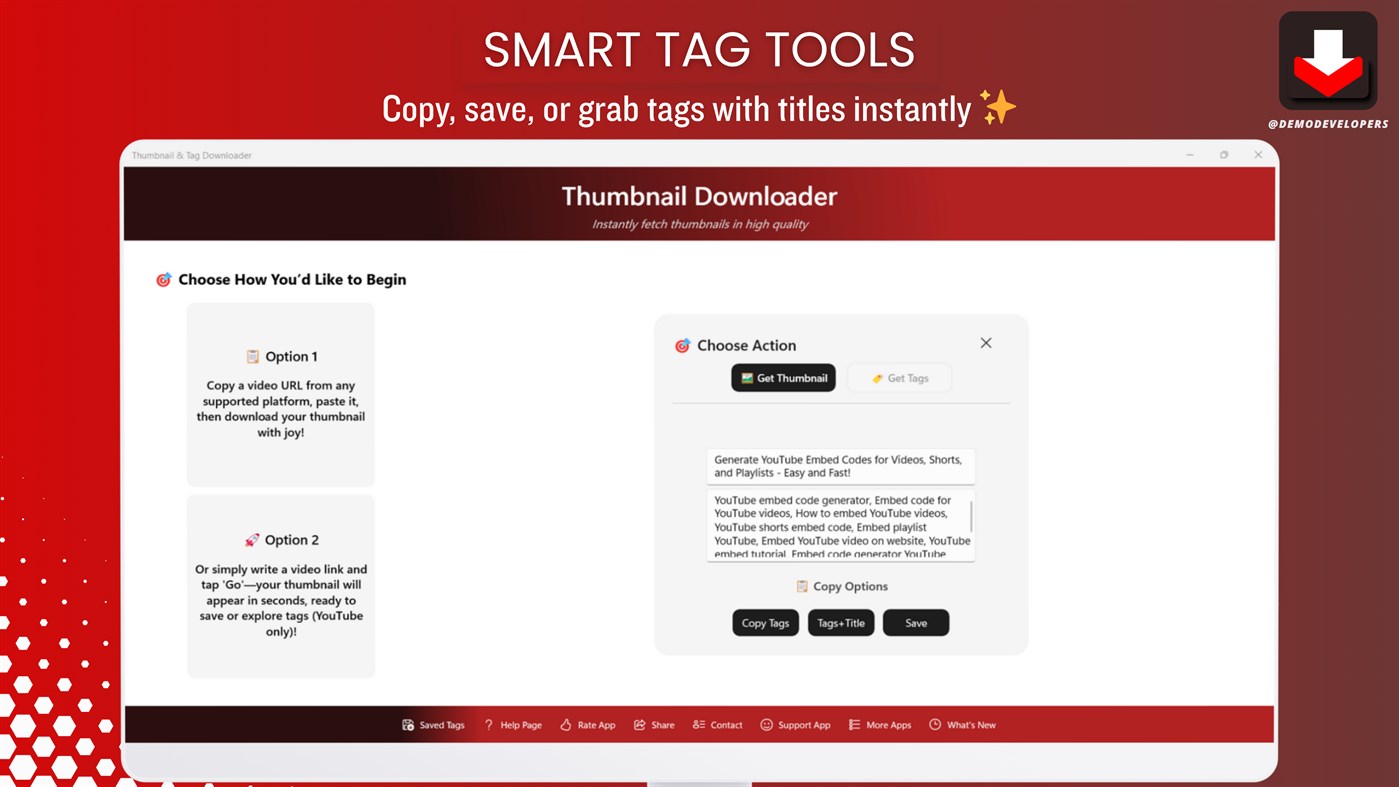 #3. Thumbnail & Tag Downloader (Windows) 由: Demo Developers