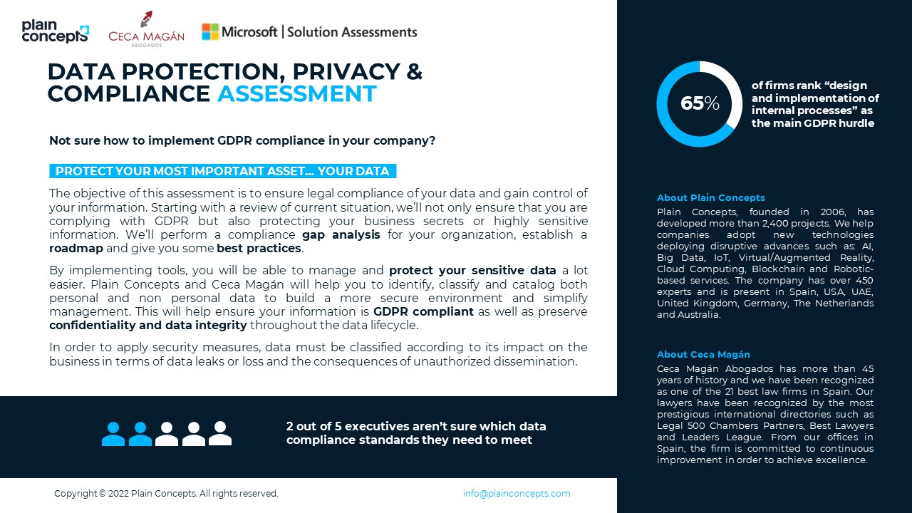 Snapshot 1 of Data Protection, Privacy and Compliance Assessment - 4 weeks