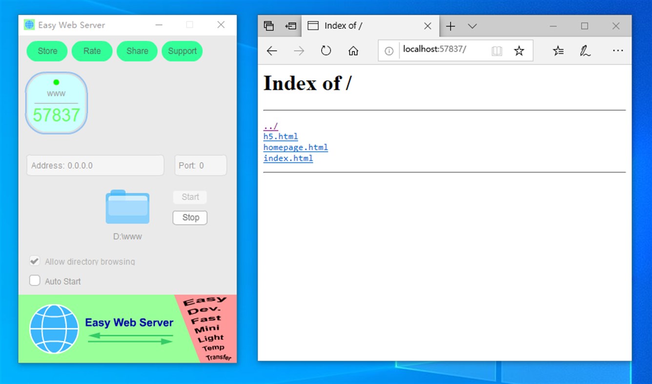 #6. Easy Web Server (Windows) By: ATGOX