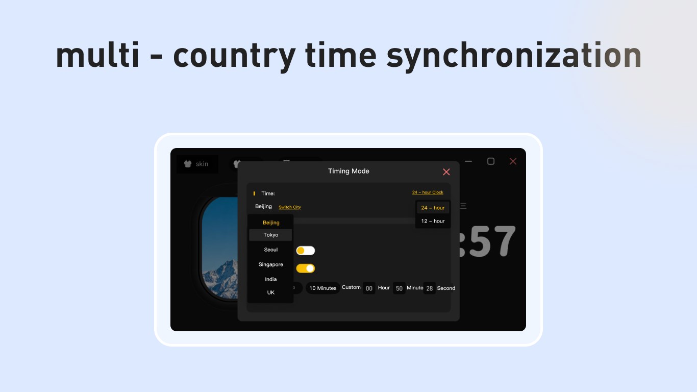 Floating desktop clock screenshot