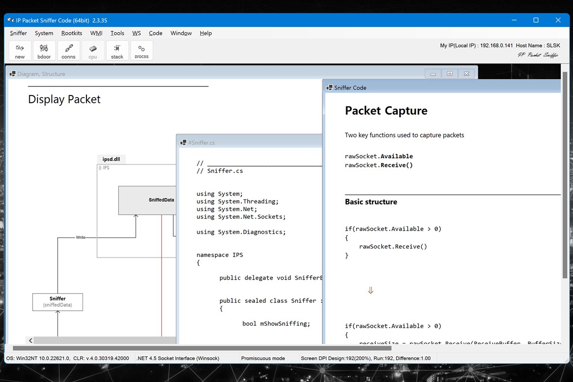 #8. IP Packet Sniffer Code (Windows) By: Million