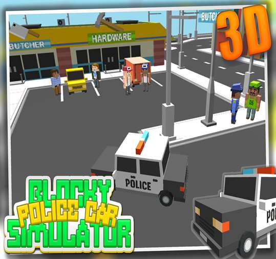 Blocky Police Car Simulator screenshot 4