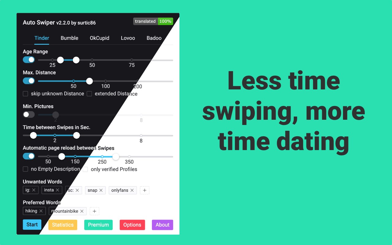 Auto Swiper for Tinder, Bumble and more!