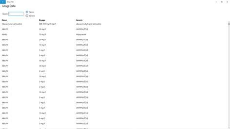 Drug Data Screenshots 2