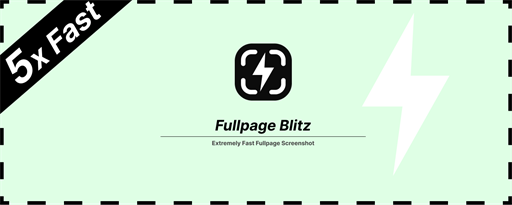 Fullpage Blitz - Lightning-Fast Full Page Screenshots marquee promo image