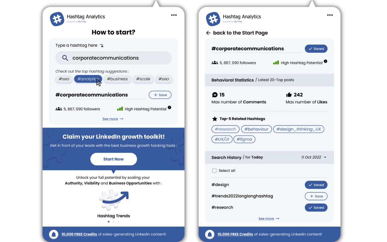 Hashtag Analytics by Engage AI