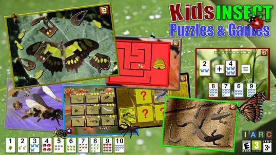 Kids Insect Jigsaw Puzzle and Memory Games - educational fun for preschool children screenshot 1