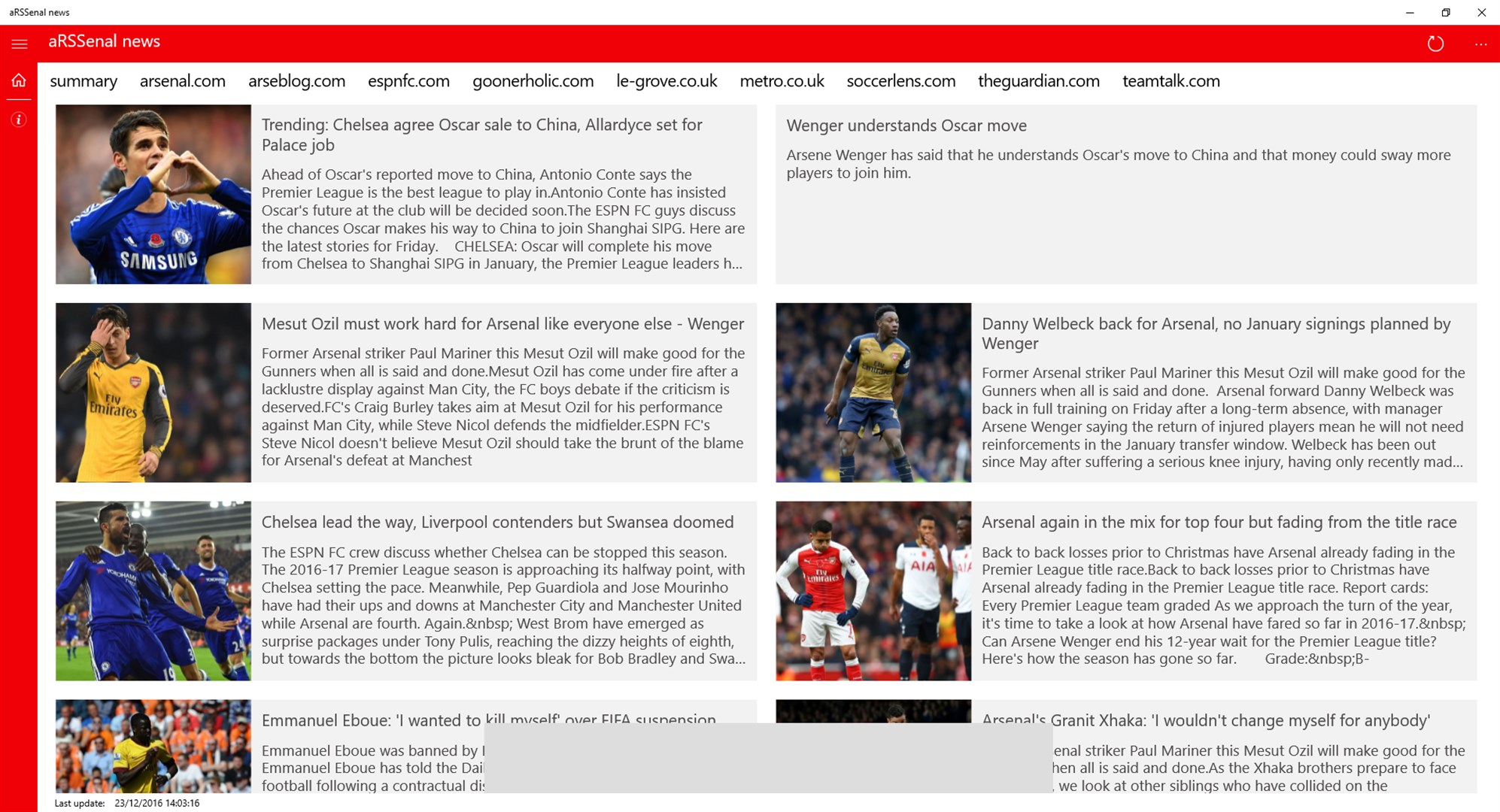 The Arsenal App, Arsenal App, News