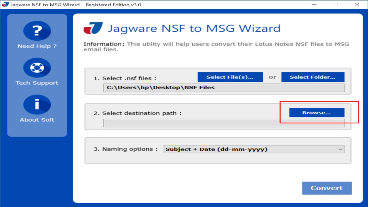 Snapshot 4 of Jagware NSF to MSG Converter