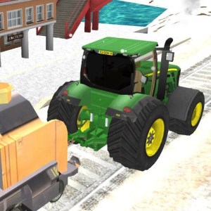 Chained Tractor Towing Train Game icon