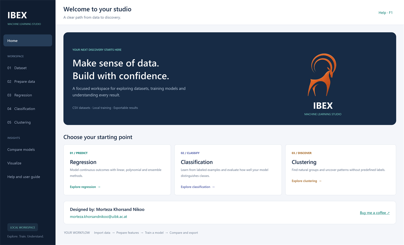 #1. IBEX Machine Learning Studio (Windows) Af: Morteza