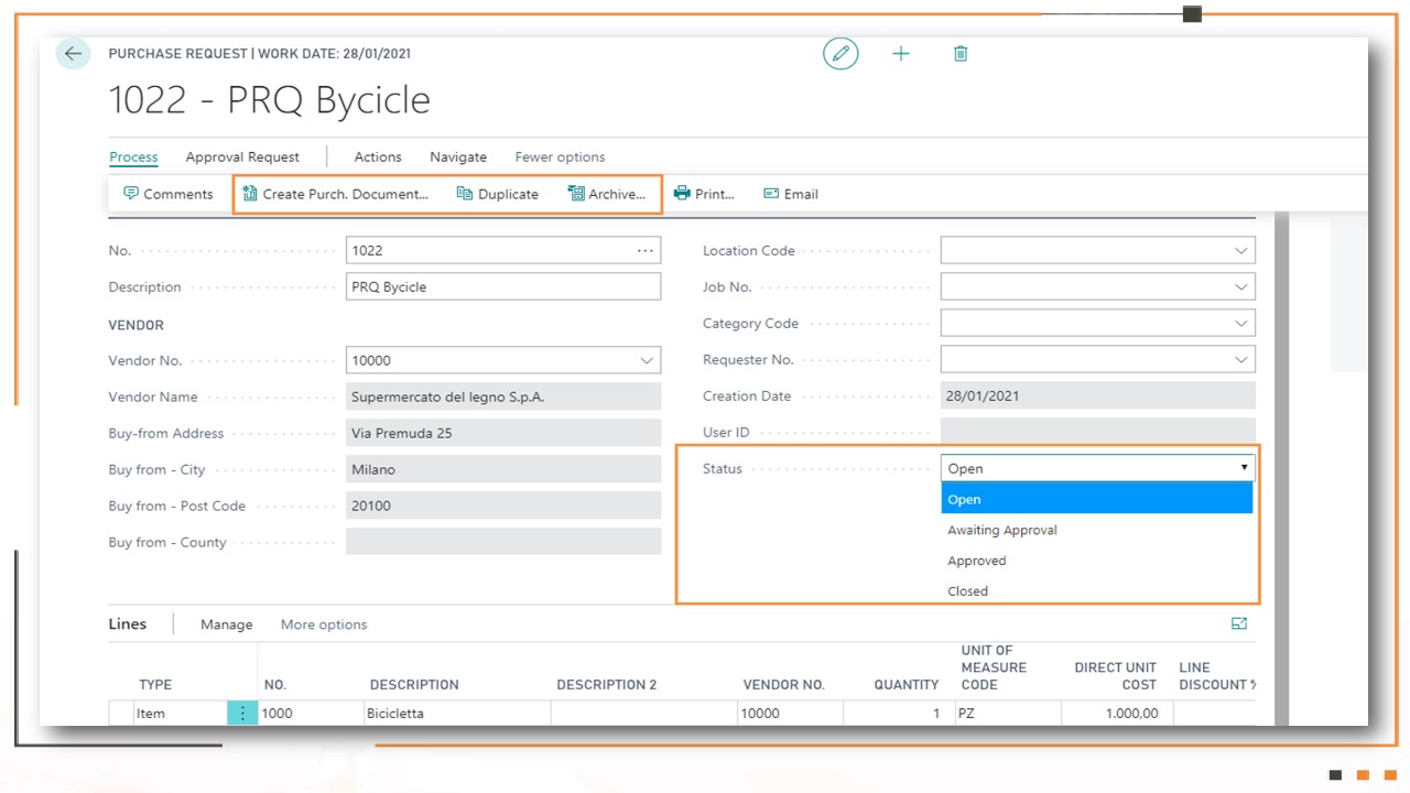 Snapshot 3 of Custom Defined Fields for Purchase Request