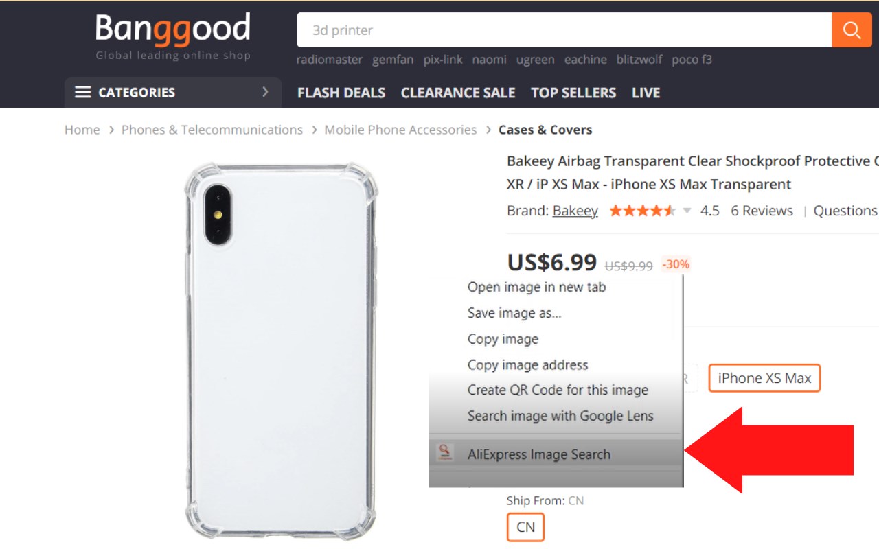 Banggood To AliExpress Search By Image.