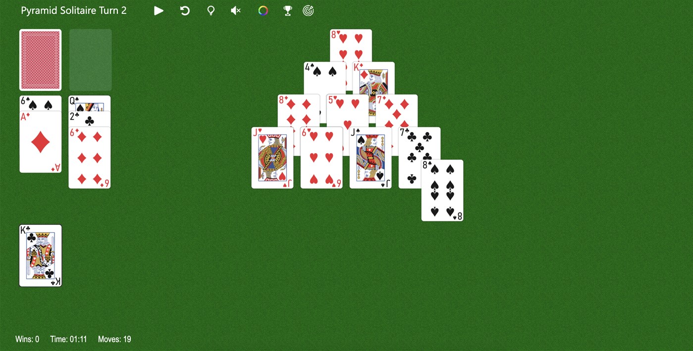 #4. Pyramid Solitaire Turn 2 (Windows) 由: Solitairen