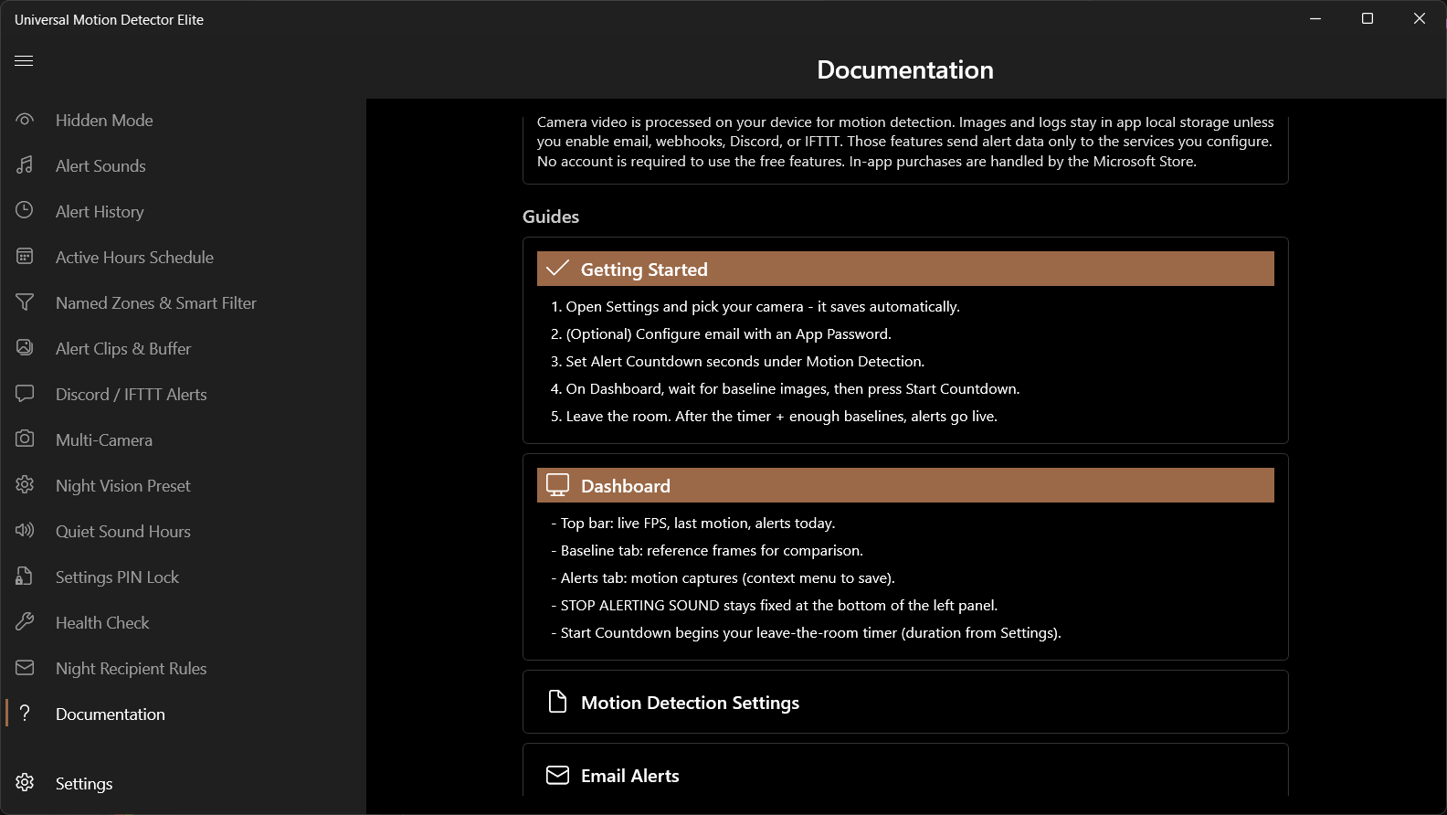 Universal Motion Detector Elite screenshot
