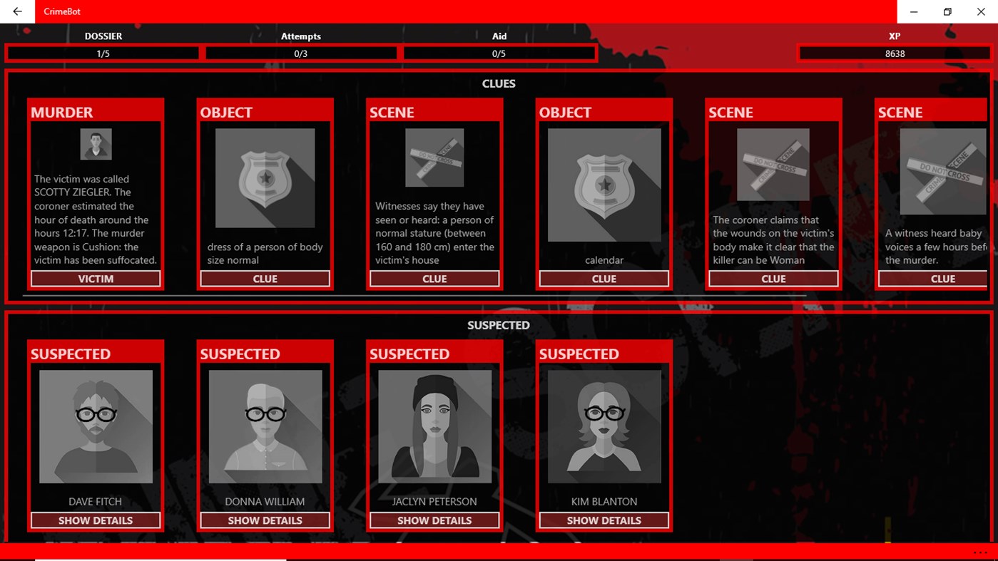 #2. Criminal Investigation - Detective Game CrimeBot (Windows) Podle: Andrea Testa