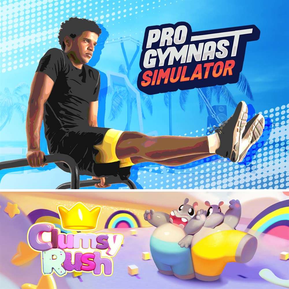 Pro Gymnast Simulator + Clumsy Rush cover art (full size)
