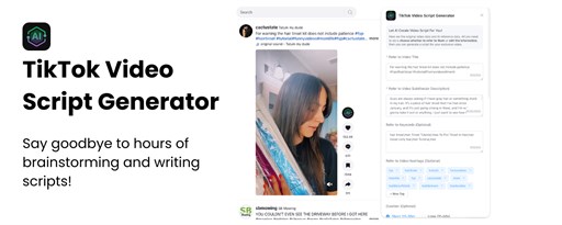 AI Script Generator for TikTok marquee promo image