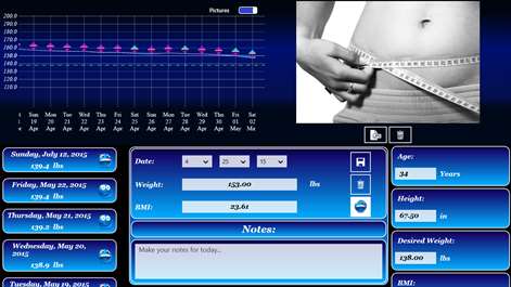 Weight Diary Screenshots 1
