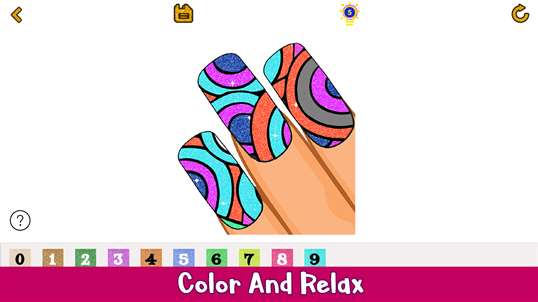 Nails Glitter Color by Number - Girls Coloring Book screenshot 4