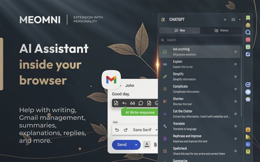 Meomni: ChatGPT Sidebar, Bookmarks & Calendar