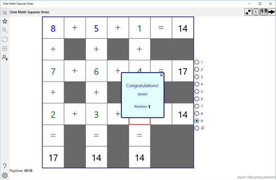 Oste Math-Squares (free) screenshot 5