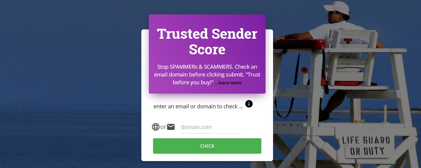 Zulu Trusted Sender Score Email Sender Check marquee promo image