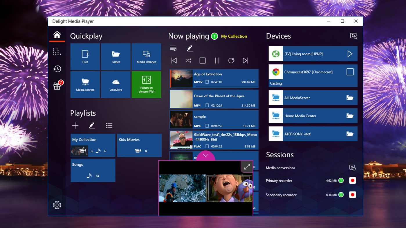 #1. Delight Media Player (Windows) 由: ASFCRTVAPPS