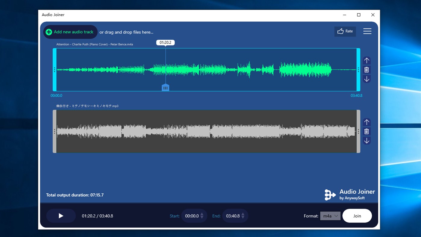#1. Audio Joiner (Windows) De: AnywaySoft, Inc.