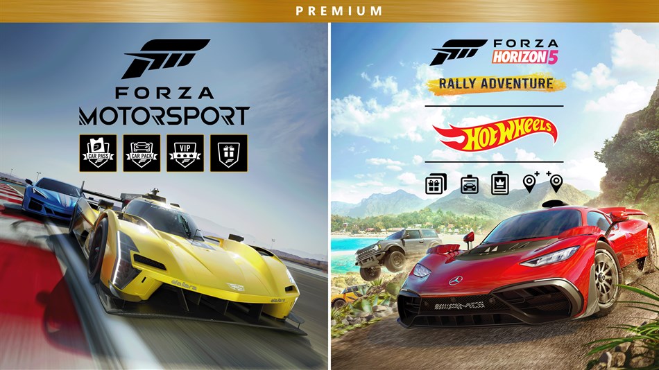 Forza Motorsport and Forza Horizon 5 Premium Editions Bundle (Xbox) di: Microsoft Studios