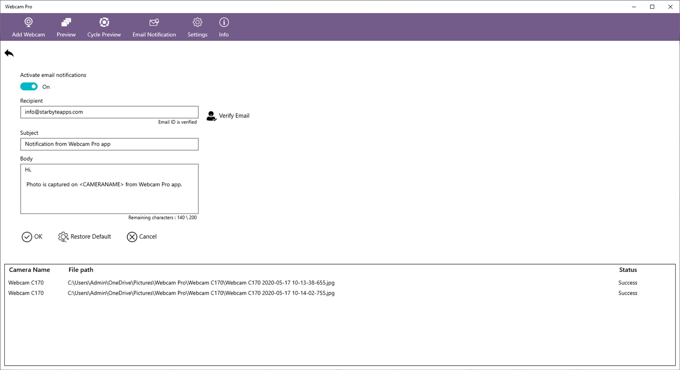 #8. Webcam Pro (Windows) Podle: eSafe Solutions