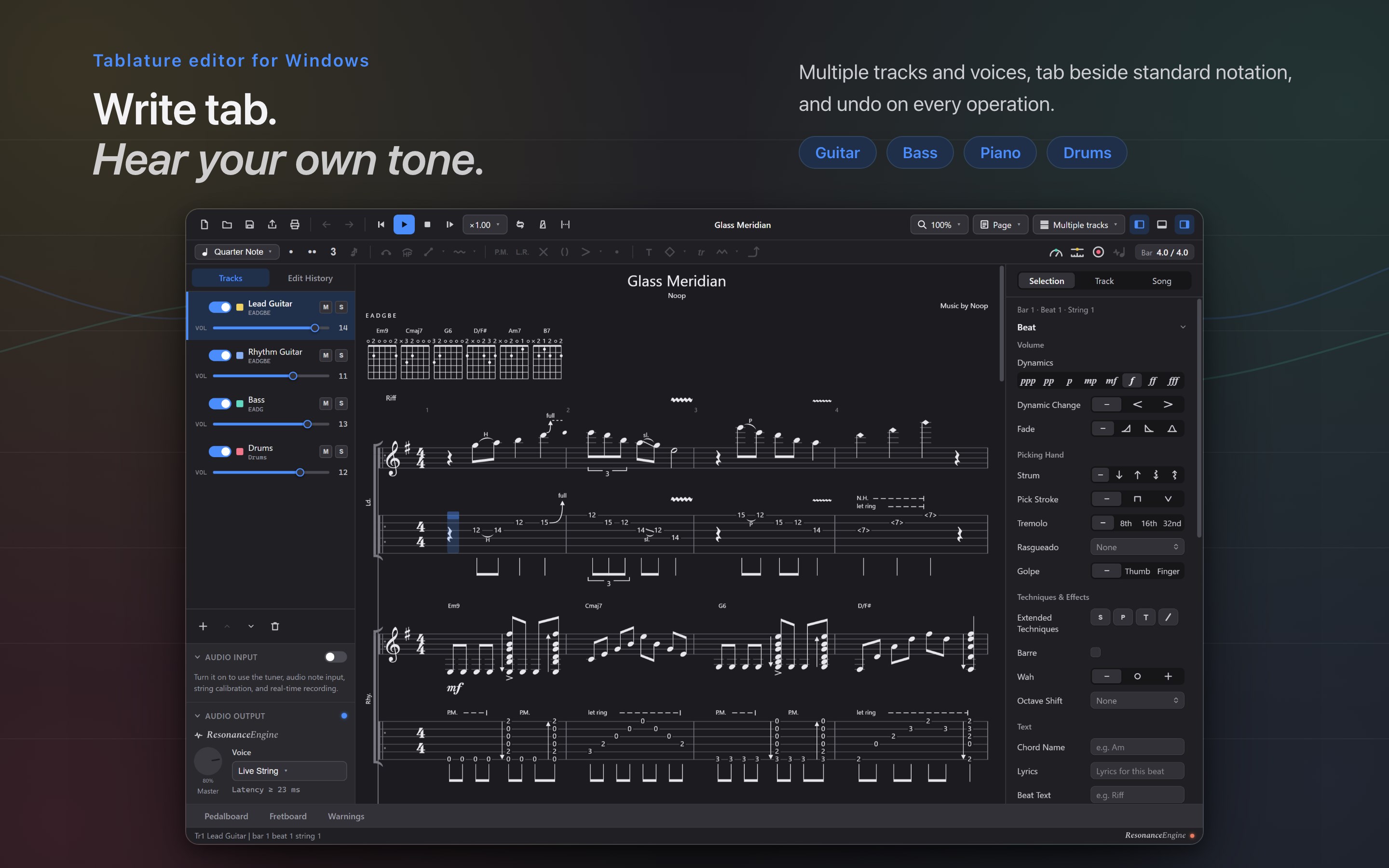Tonograph: Guitar Tab Editor screenshot