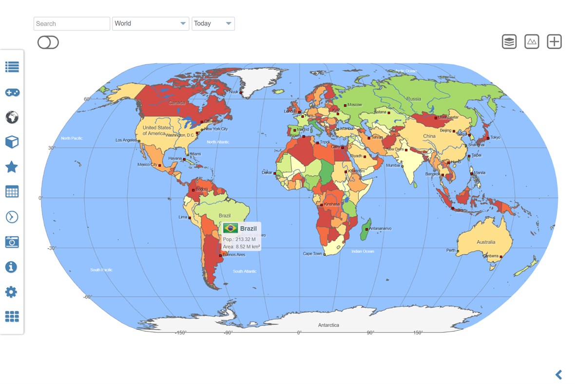 #7. World Atlas & Quiz MxGeo Pro (Windows) 来自: HPB-Labs