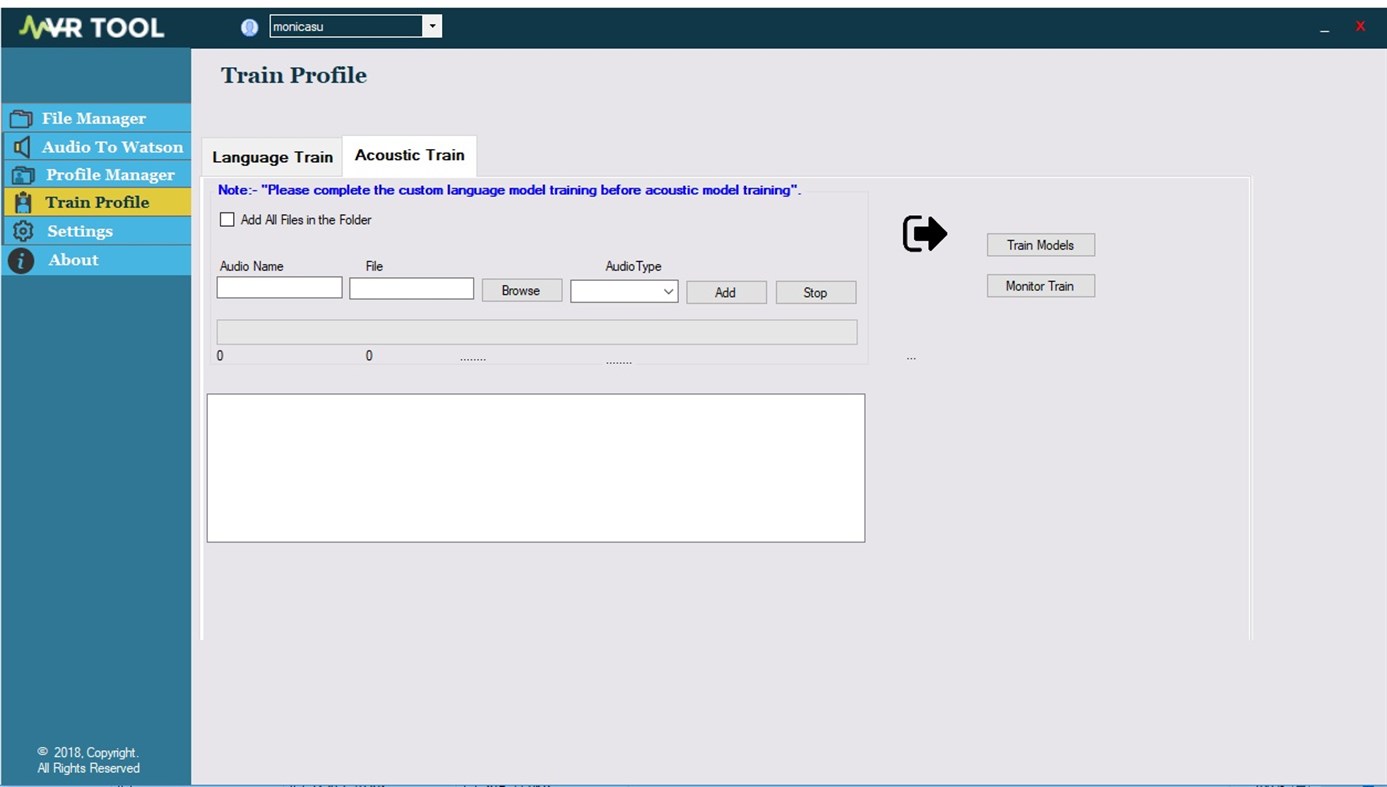#8. Watson Speech to Text Productivity Tool for Transcribers (Windows) Przez: M2ComSys