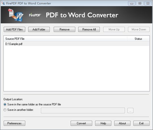 PDF to Word Converter Full Version - FirePDF screenshot 1