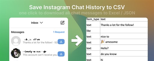 DMSaver - Export IG Chat Messages marquee promo image