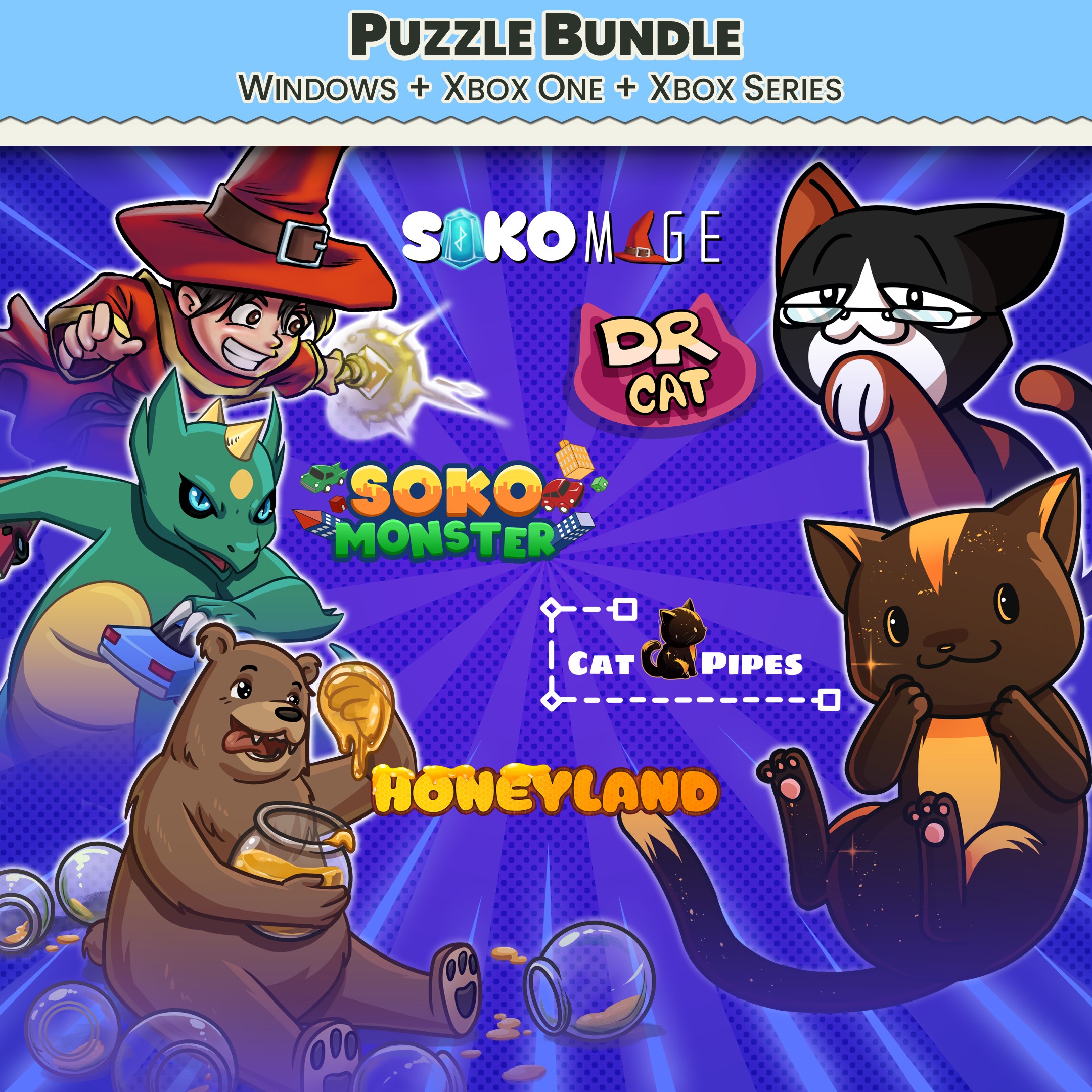 Puzzle Bundle Xbox and Windows - HoneyLand, Sokomage, Sokomonster and Doctor Cat!