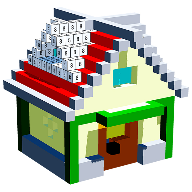 House 3D Color by Number - Voxel Coloring Book