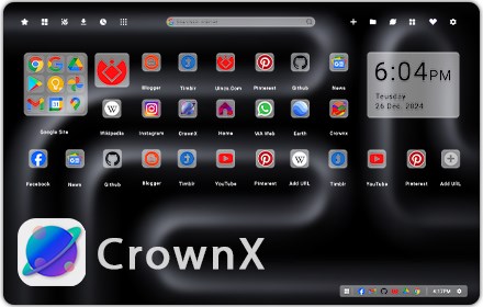 CrownX NewTab Android like home page small promo image