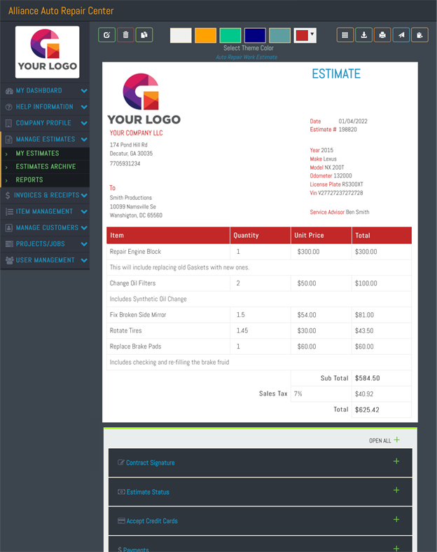 #1. Estimates & Invoice Maker (Windows) Podle: IW Technologies LLC