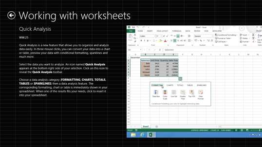 Video training Excel 2013 screenshot 5