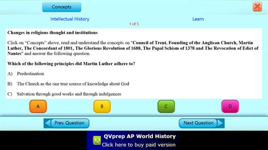 QVprep Lite AP European History screenshot 3
