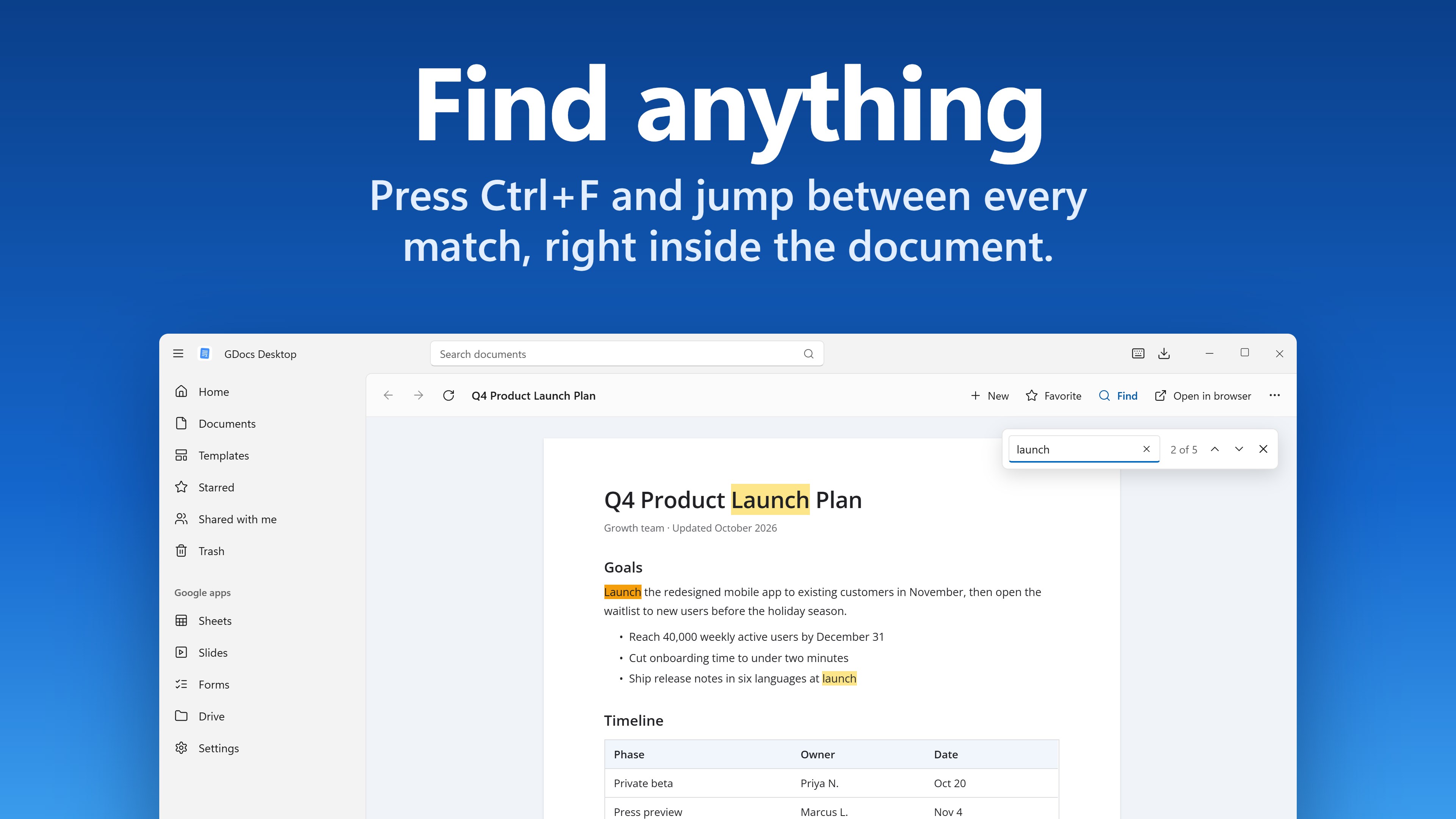 GDocs Desktop screenshot