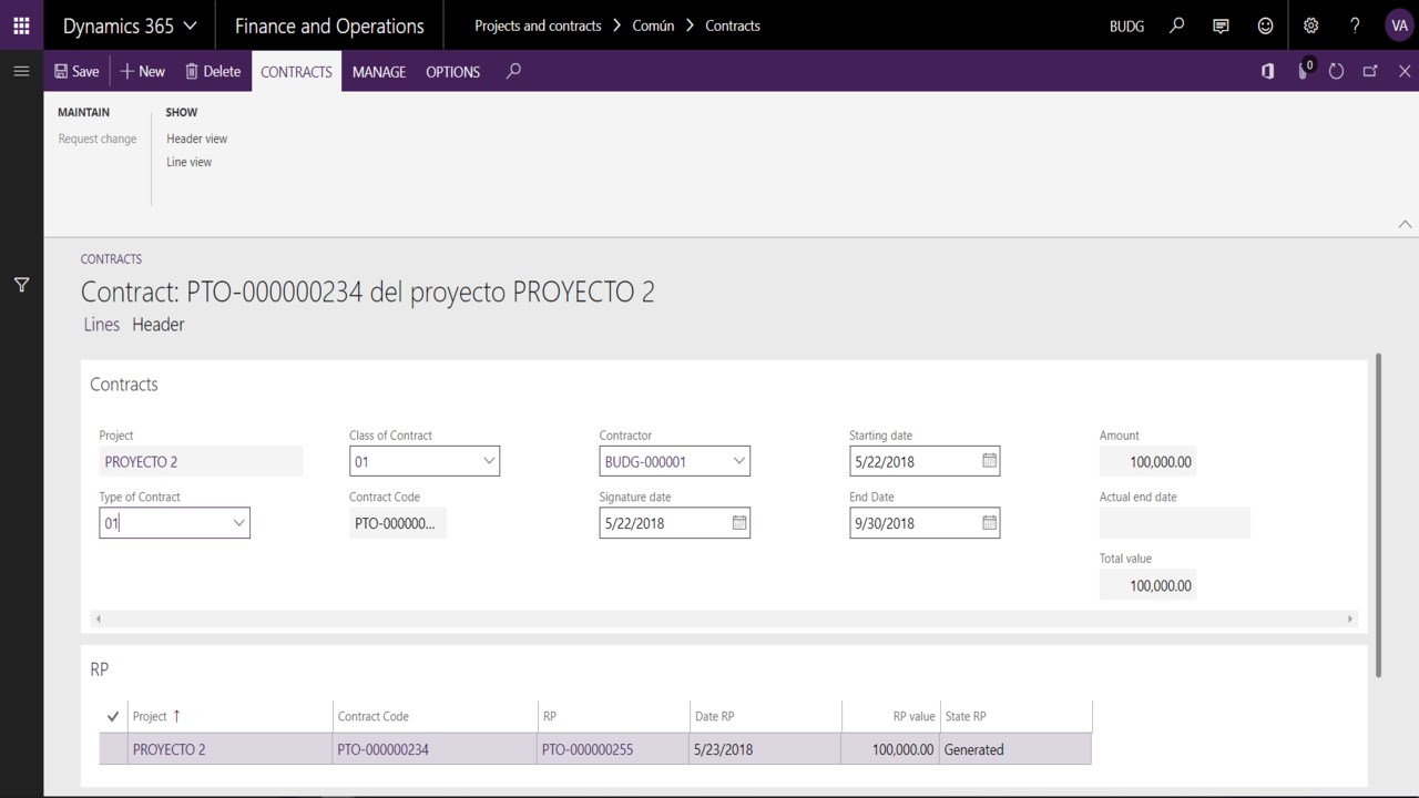 Snapshot 8 of Projects and Contracts
